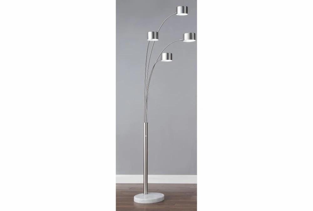 Floor Lamps | 85.5″H Silver 4 Arm Arc Floor Lamp With Gey Shade Decor Floor Lamps