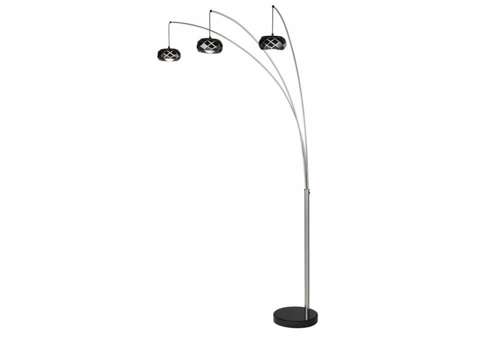 Floor Lamps | 90″H Silver 3-Arm Arc Floor Lamp With Black Metal Shade Decor Floor Lamps