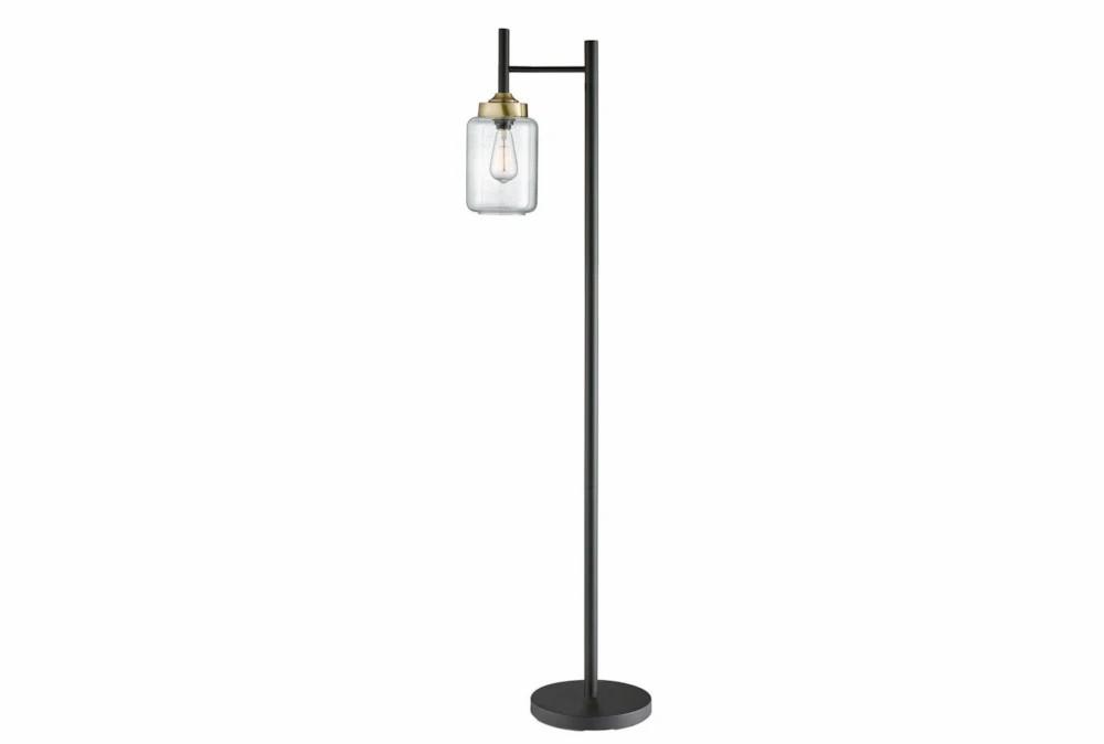 Floor Lamps | Black Brass + Glass Edison Bulb Table + Floor Lamps With Usb Charge 3 Piece Set Decor Floor Lamps