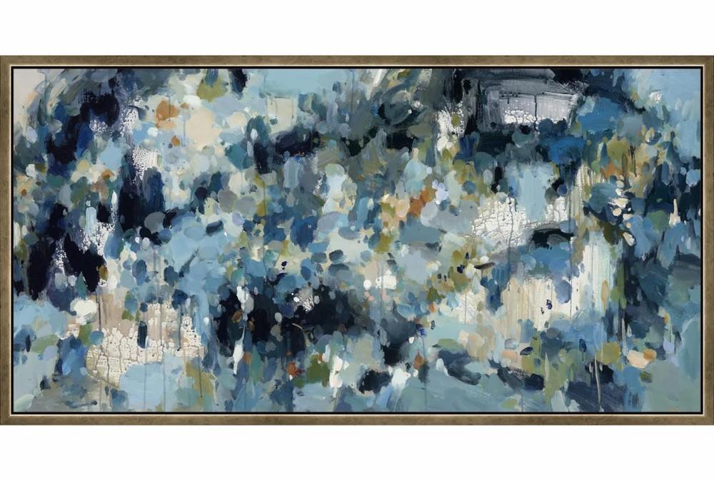 Framed Canvas Art | 42X22 Shades Of Blue With Bronze Frame Decor Framed Canvas Art