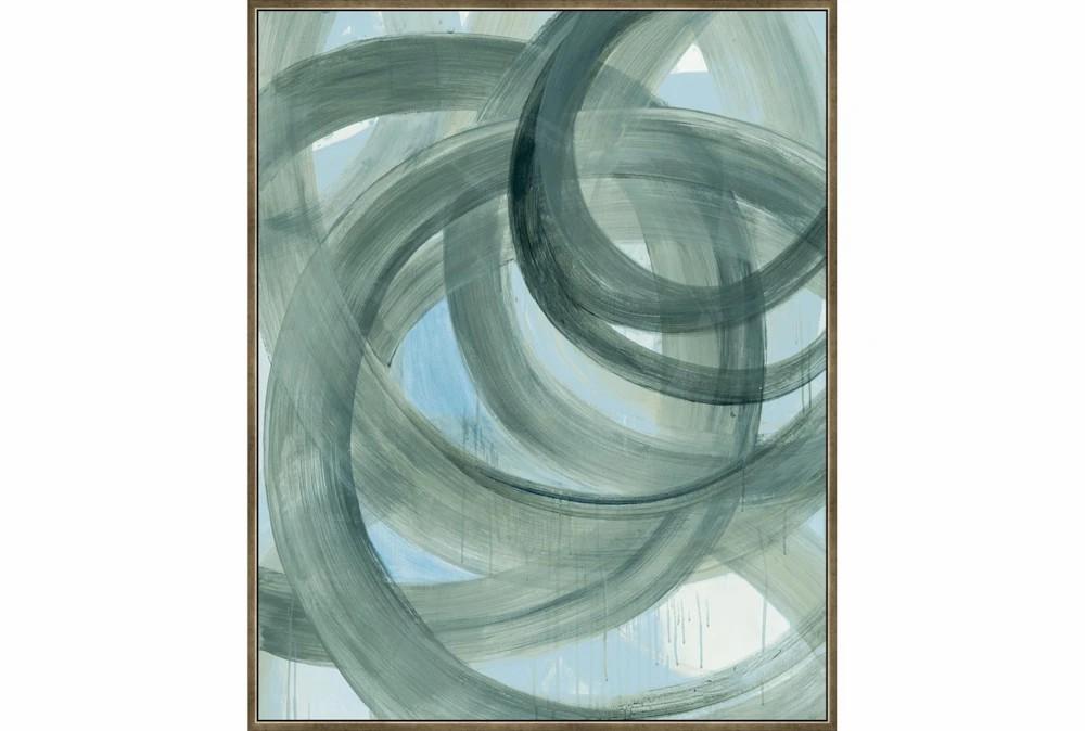 Framed Canvas Art | 42X52 Modern Swirl Emerald With Bronze Frame Decor Framed Canvas Art