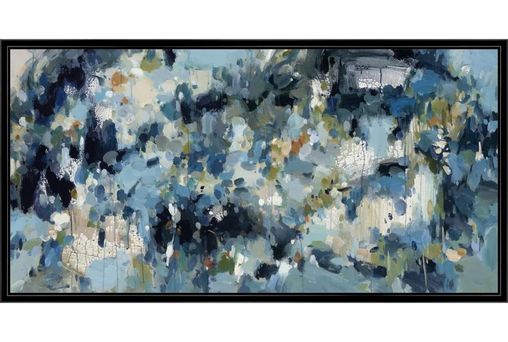 Framed Canvas Art | 50X26 Shades Of Blue With Black Frame Decor Framed Canvas Art