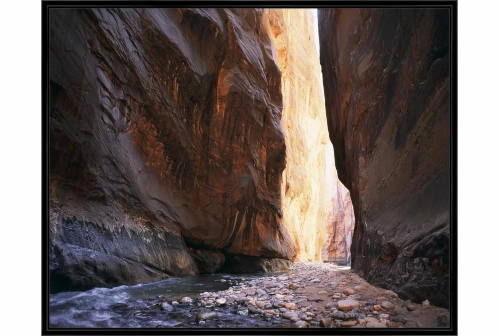 Framed Canvas Art | 52X42 Slot Canyon With Black Frame Decor Framed Canvas Art