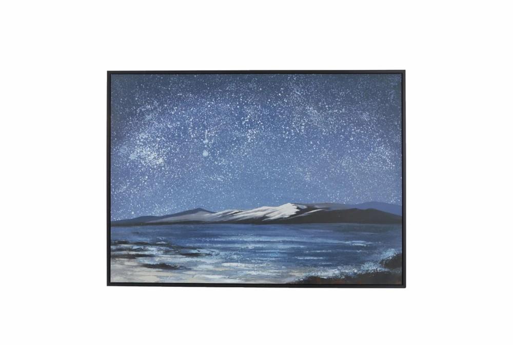 Framed Canvas Art | 65X48 Blue Night Sky Polystone Framed Wall Art Decor Framed Canvas Art