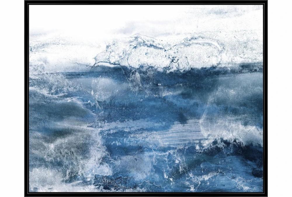 Large Wall Art | 42X52 Abstract Ocean’s Breath With Black Frame Decor Large Wall Art