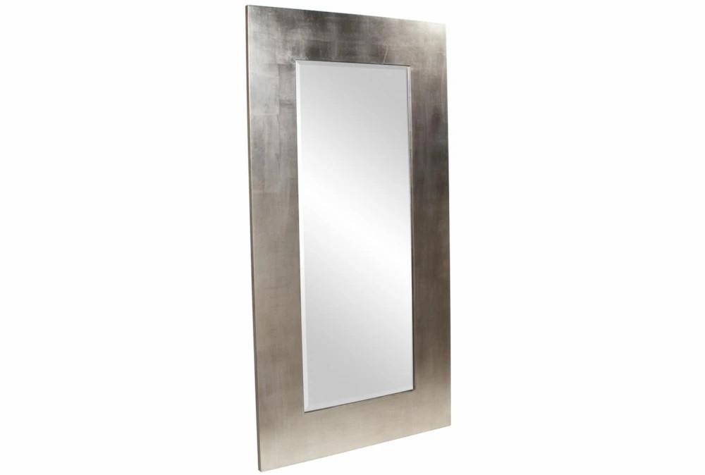 Mirrors | 38X72 Brushed Silver Leaf Wide Frame Leaner Mirror Decor Mirrors