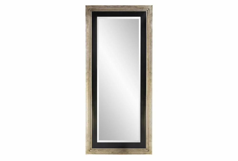 Mirrors | 38X86 Antique Silver Leaf + Black Art Décor Frame Leaner Mirror Decor Mirrors