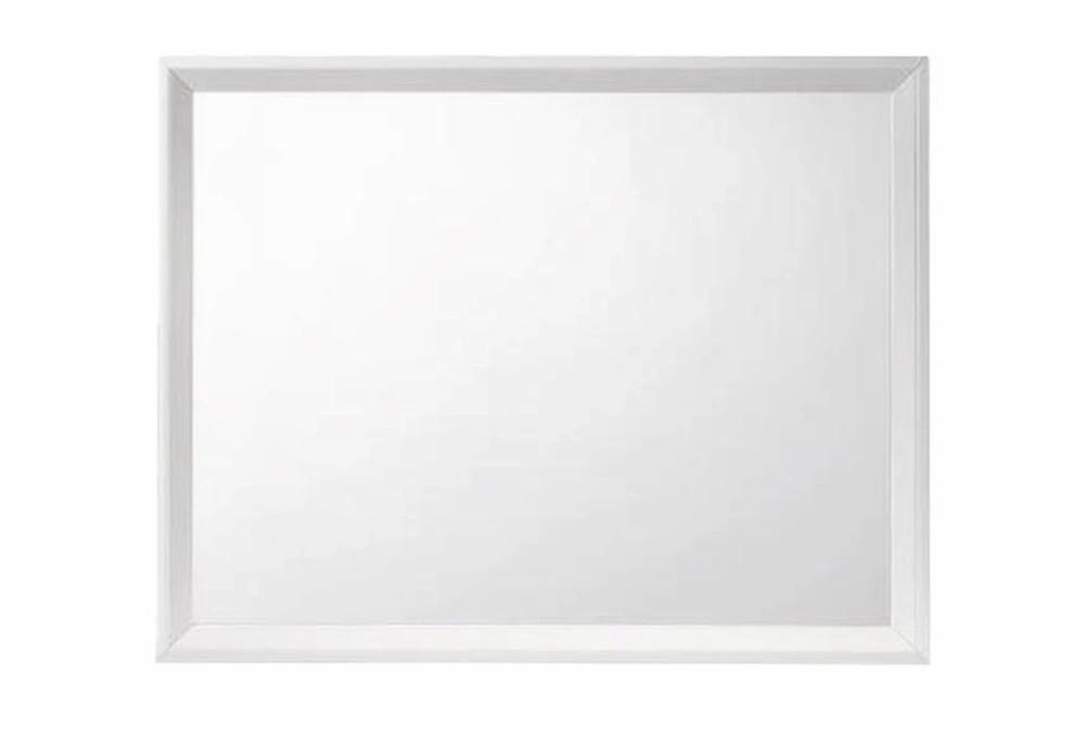 Mirrors | Eva White Wood 35″ Mirror Decor Mirrors