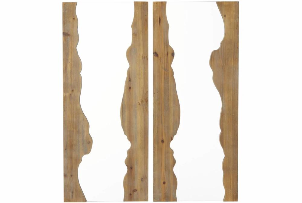 Mirrors | Wood Mirror Wall Set Of 2 Decor Mirrors