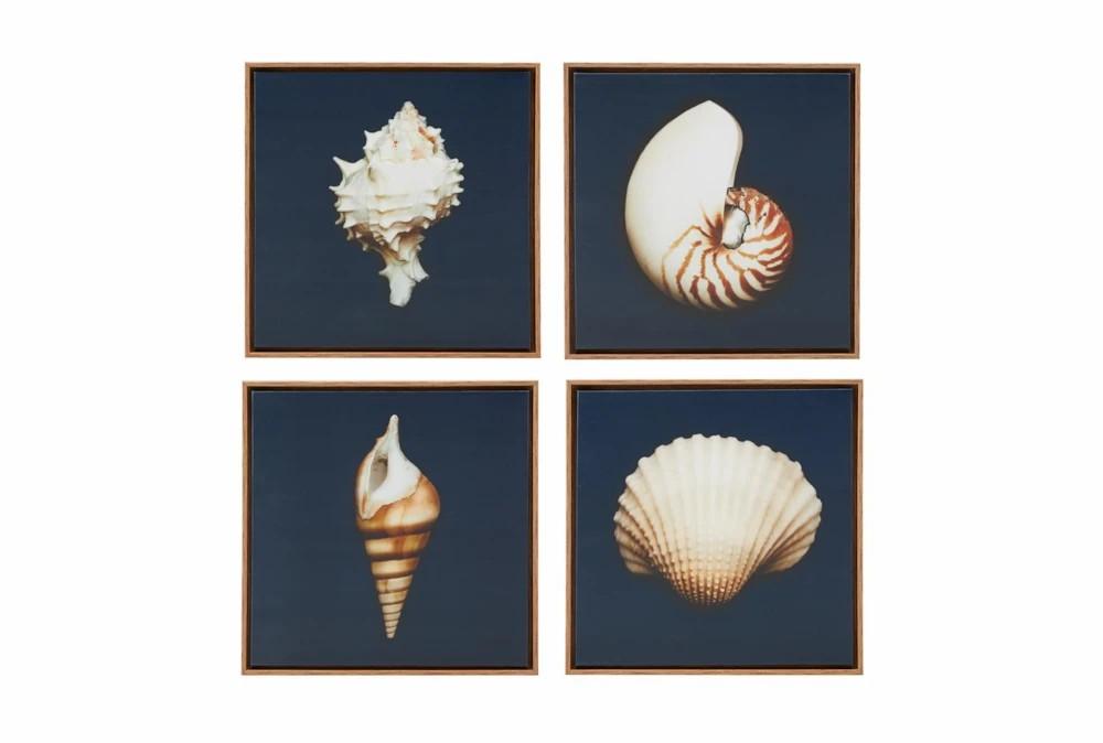 Paintings | 12X12 Blue Ocean Seashells Set Of 4 Decor Paintings