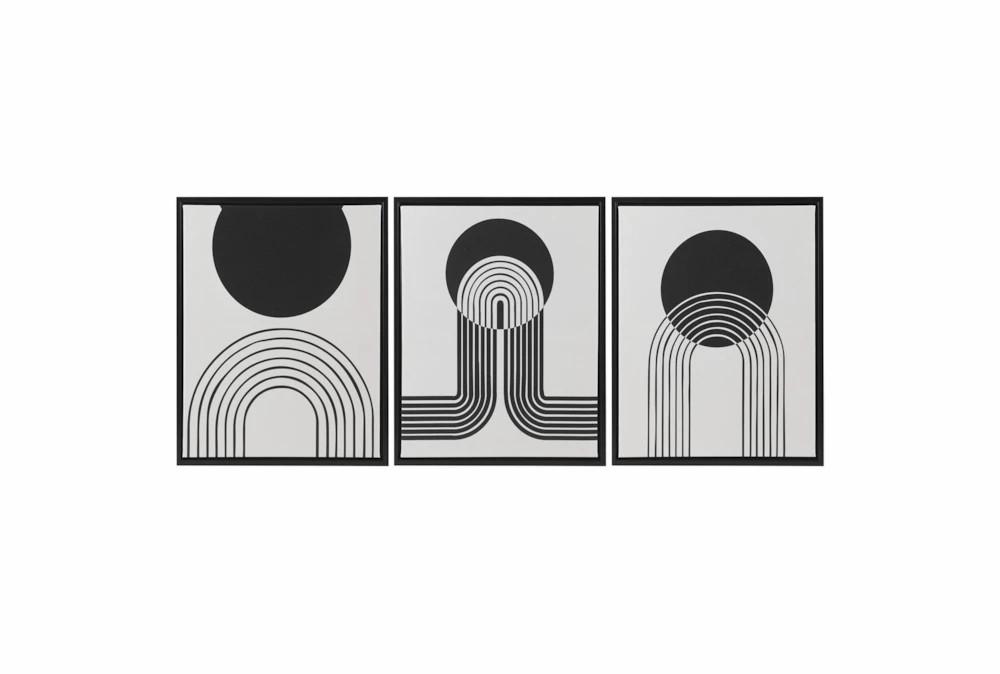 Paintings | 21X17 Black/Taupe Cosmic Curl Set Of 3 Decor Paintings