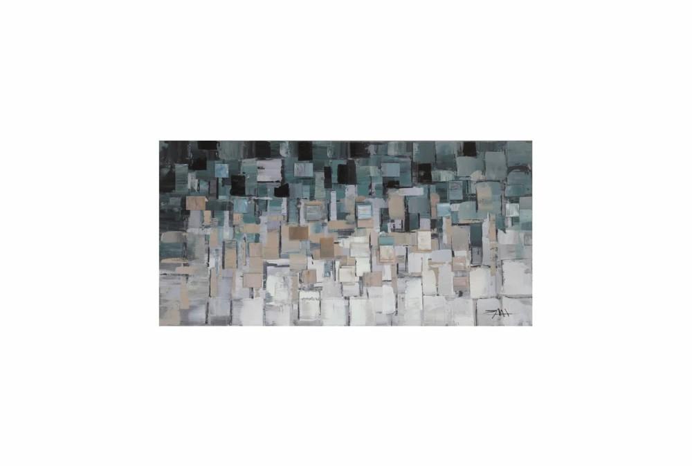 Paintings | 28X55 Teal And Tab Painted Squares Wall Art Decor Paintings