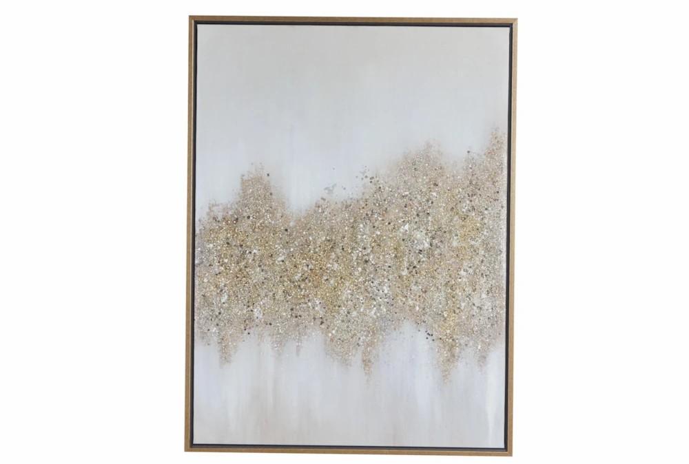 Paintings | 30X40 Abstract Grey + Gold With Gold Frame Decor Paintings