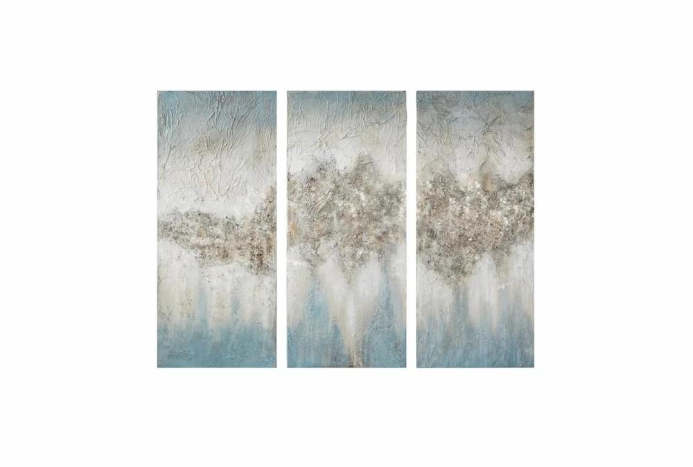 Paintings | 35X15 Blue Luminous Glitz Canvas Set Of 3 Decor Paintings