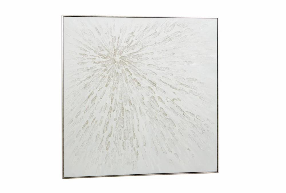 Paintings | 39X39 White Starburst With Silver Frame Decor Paintings