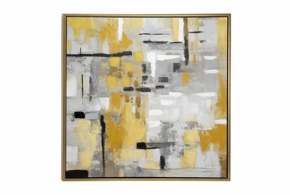 Paintings | 40X40 Abstract Golden Path With Gold Frame Decor Paintings