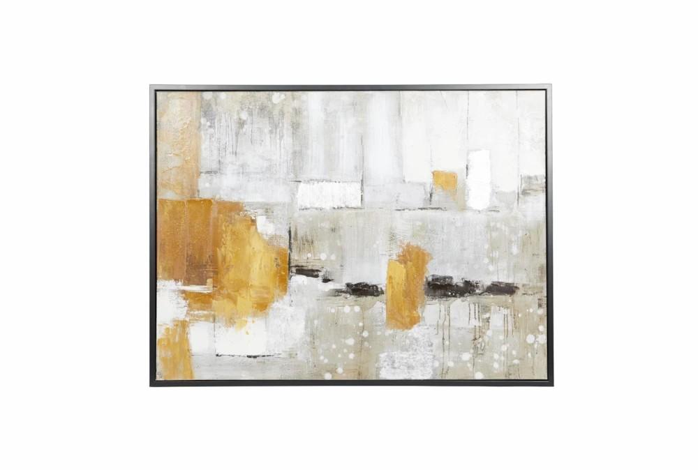 Paintings | 48X36 Abstract Grey + Rust With Black Frame Decor Paintings