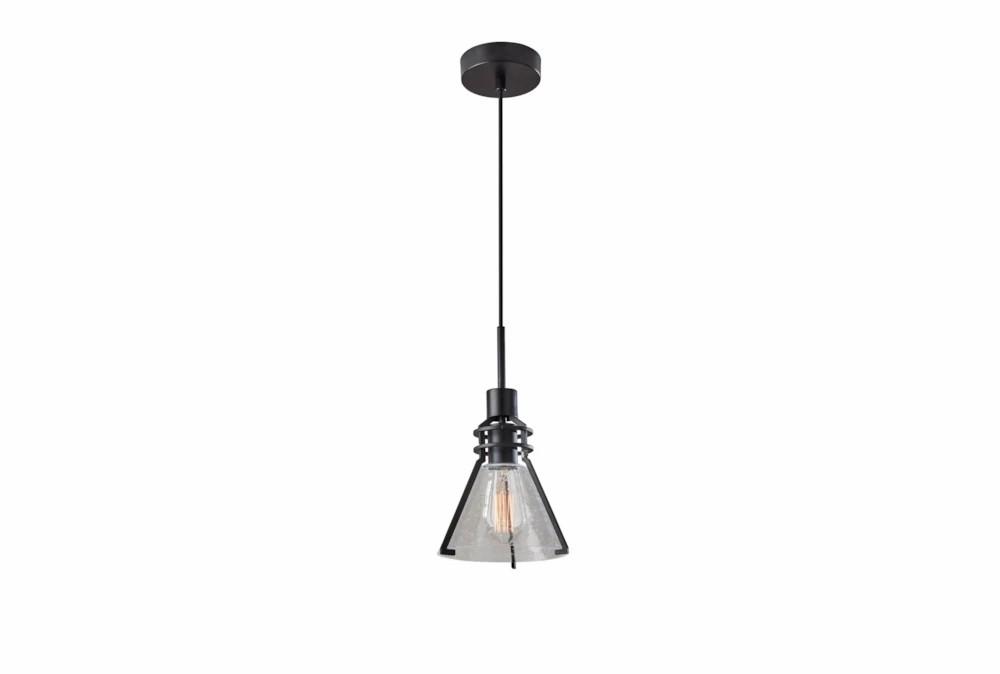 Pendant Lights | 10 Inch Seeded Glass + Black Metal Industrial Pendant Lamp Decor Pendant Lights