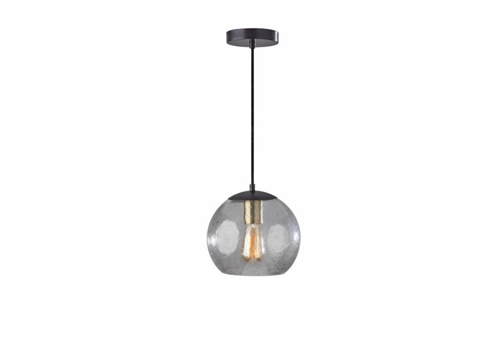 Pendant Lights | 8 Inch Seeded Glass Black Brass Orb Pendant Lamp Decor Pendant Lights