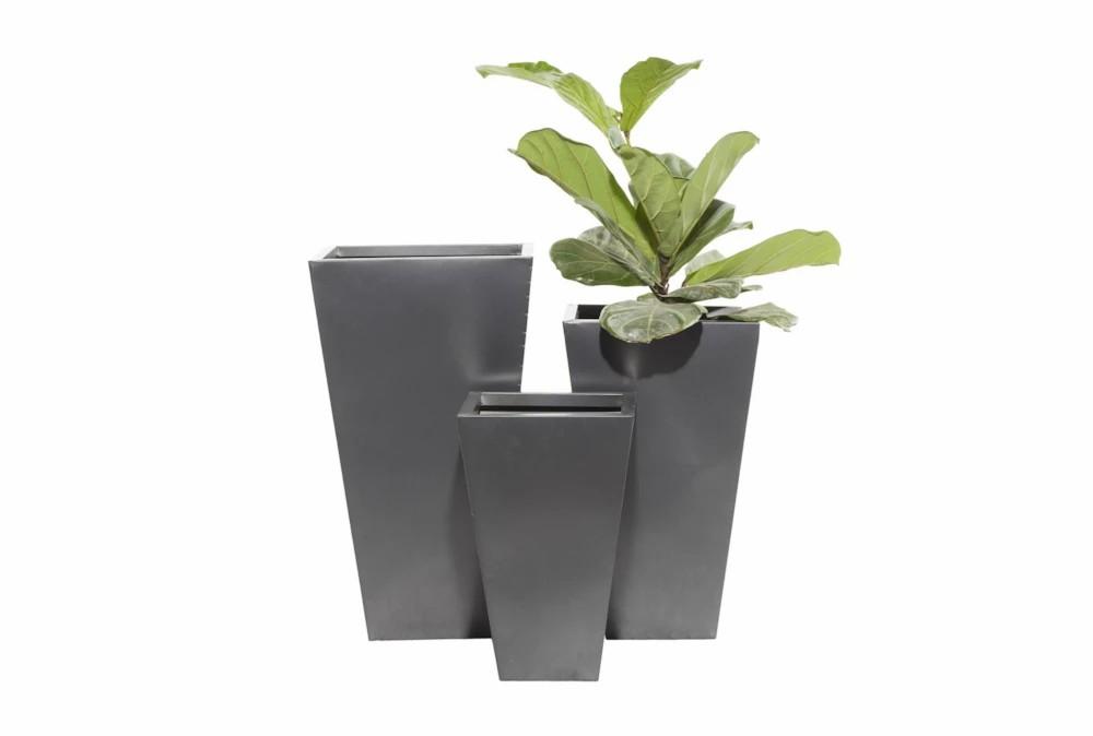 Planters | Black Iron Planter Set Of 3 Decor Planters