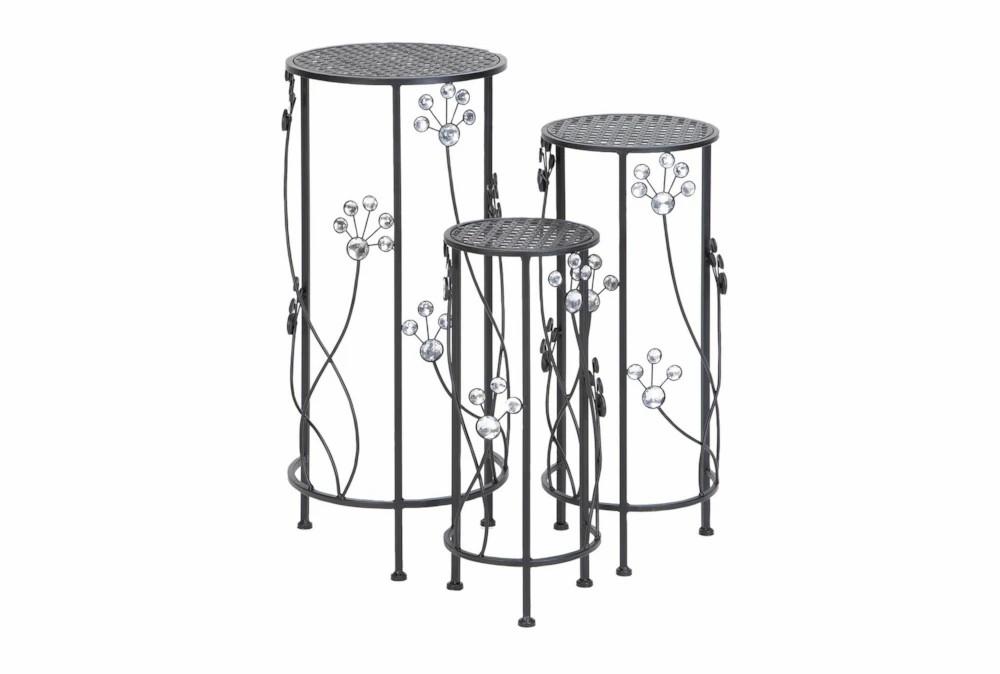 Planters | Black Iron Plantstand Set Of 3 Decor Planters