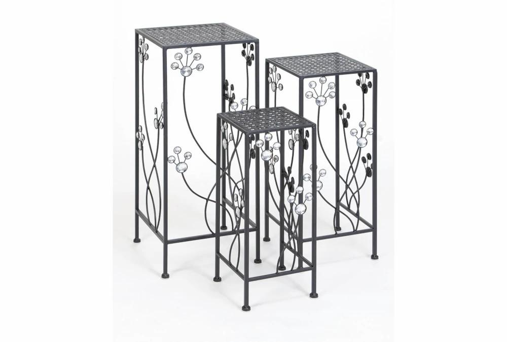 Planters | Black Iron Plantstand Set Of 3 Decor Planters