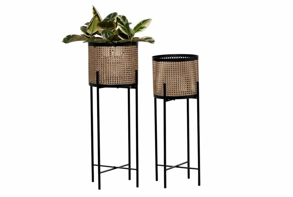 Planters | Gold Iron Planter Set Of 2 Decor Planters