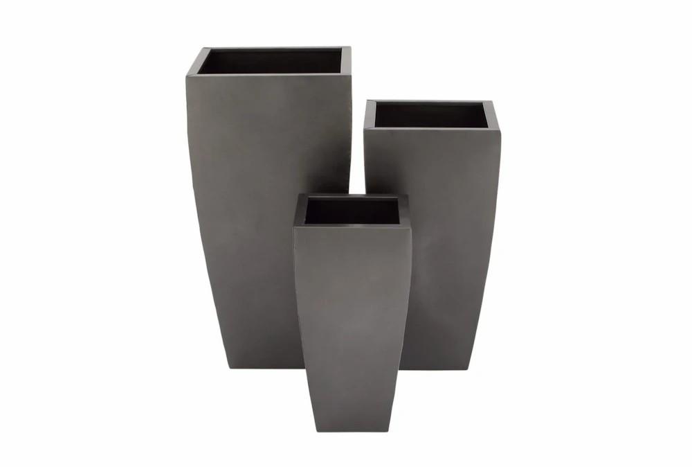 Planters | Grey Iron Planter Set Of 3 Decor Planters