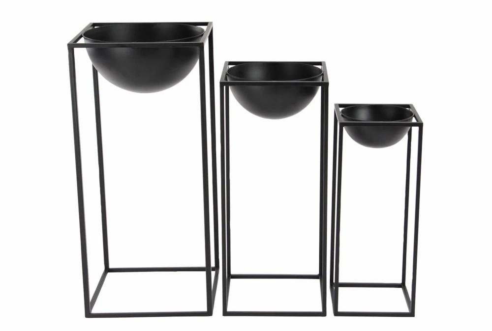 Planters | Rectangular Framed Bowl Plant Stands Set Of 3 Decor Planters