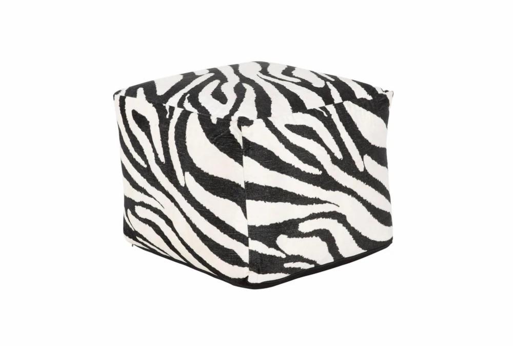 Poufs | 18X18 Black + White Zebra Print Pouf Decor Poufs