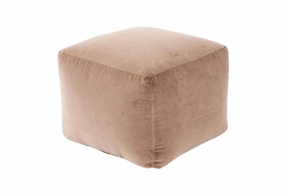 Poufs | 18X18 Brown Cotton Velvet Cube Floor Pouf Decor Poufs