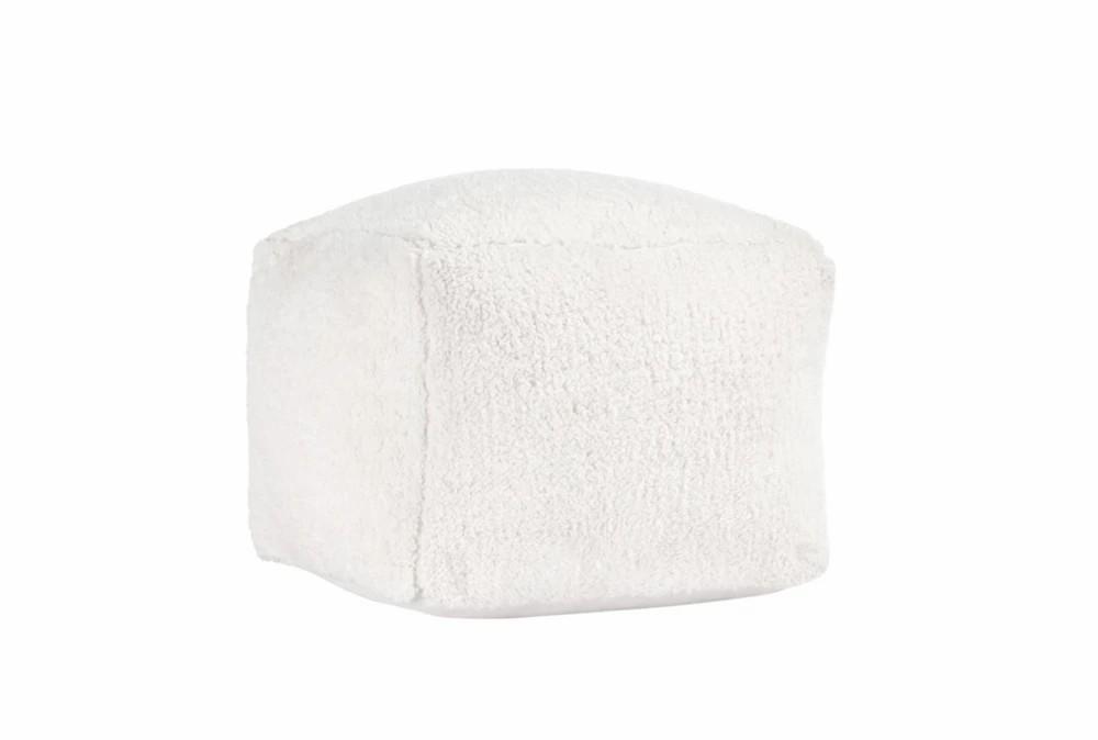 Poufs | 18X18 White Sherpa Cube Floor Pouf Decor Poufs