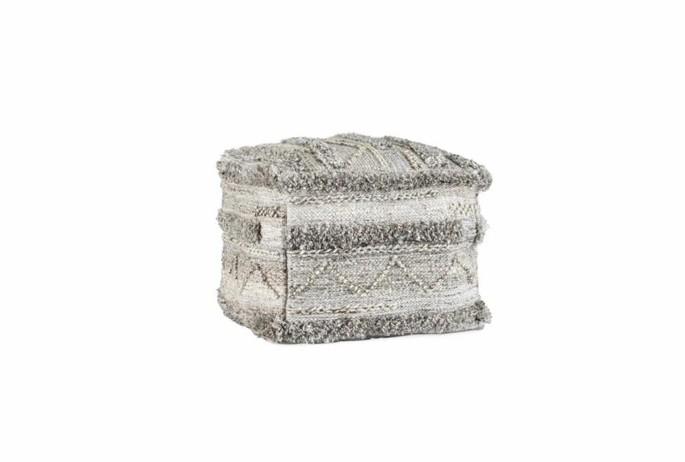 Poufs | 18X18X14 Grey + Multi Indoor Outdoor Pouf Decor Poufs