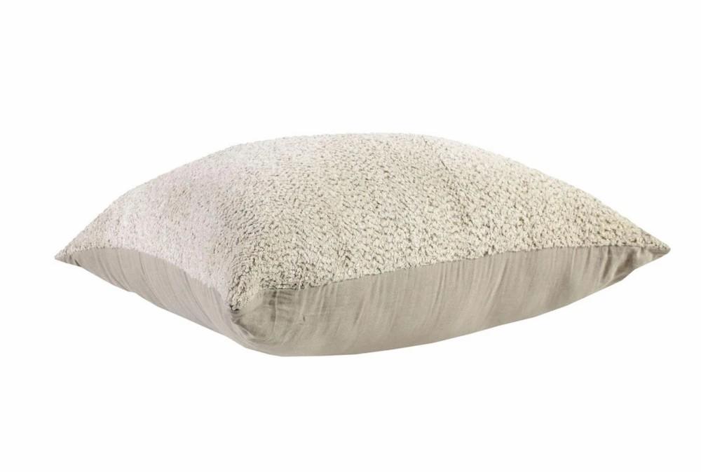 Poufs | 36X36 Ivory + Natural Chenille Textured Floor Cushion Decor Poufs