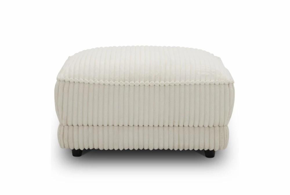 Poufs | Haven Ivory White Square Ottoman With Casters Decor Poufs