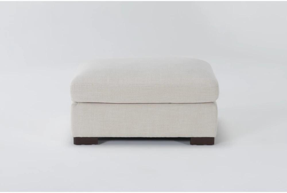 Poufs | Mason White Linen 37″ Fabric Rectangle Ottoman Decor Poufs