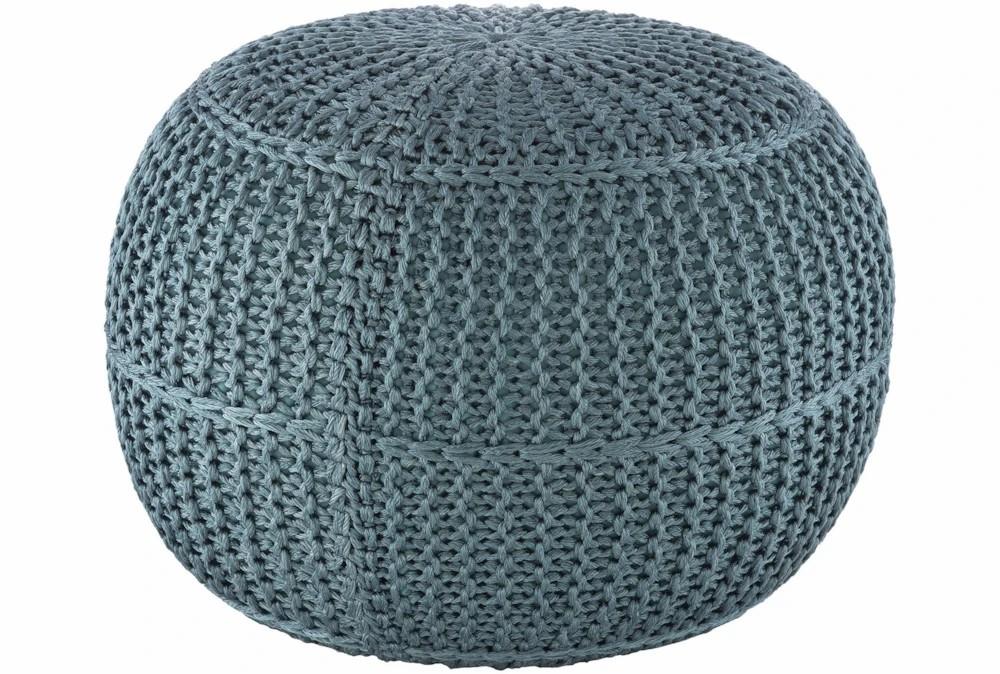 Poufs | Pouf-Aqua Knitted Decor Poufs