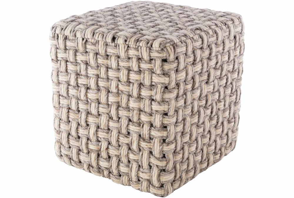 Poufs | Pouf-Basket Weave Camel And Cream Decor Poufs