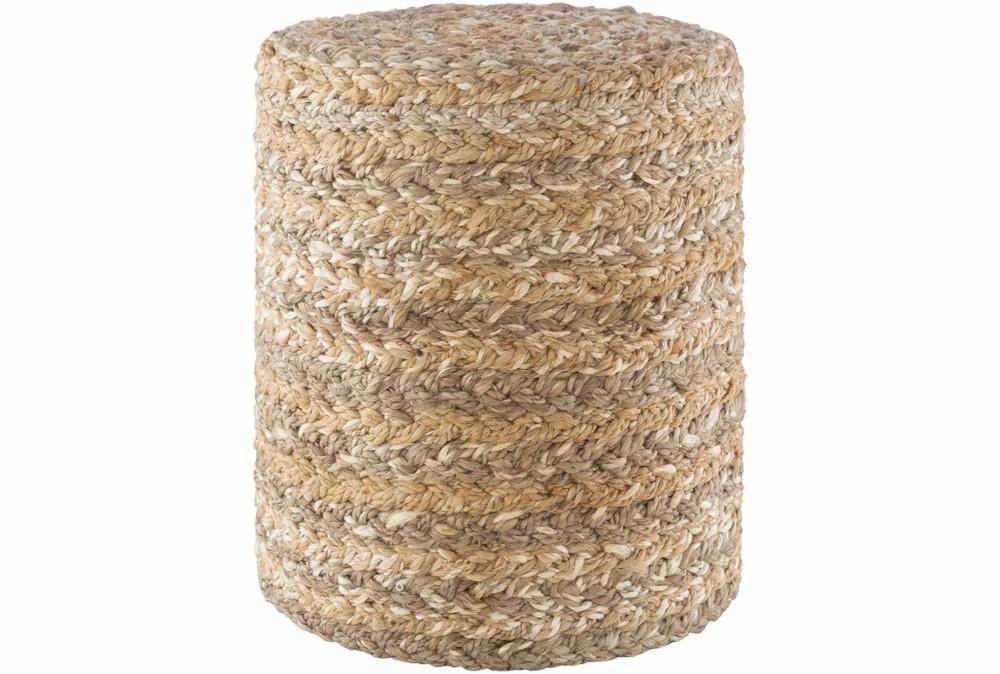 Poufs | Pouf-Beige Jute Braided Decor Poufs