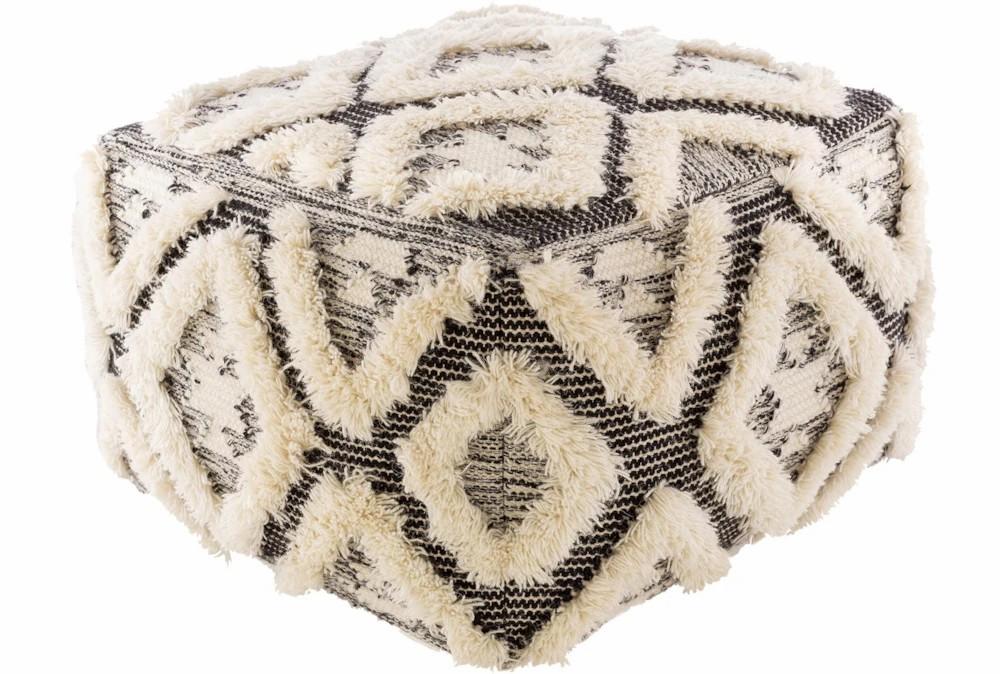 Poufs | Pouf-Black Cream High/Low Decor Poufs