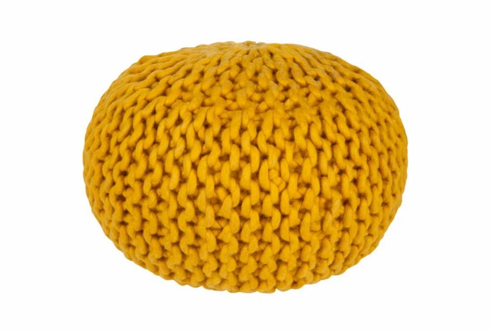 Poufs | Pouf-Cabled Gold Decor Poufs