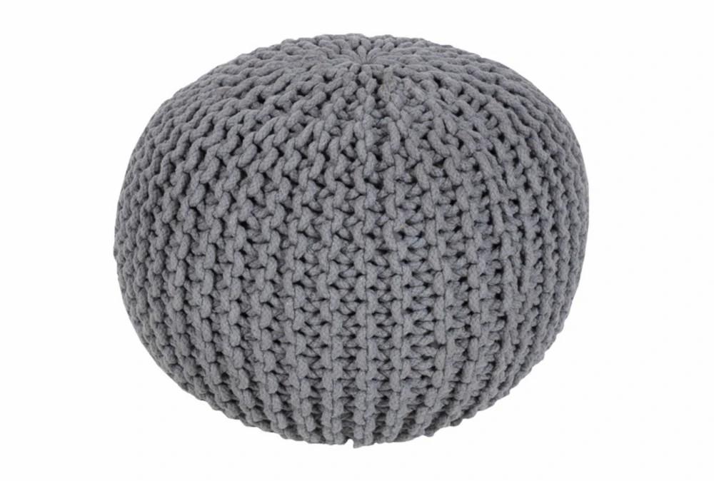 Poufs | Pouf-Cabled Grey Decor Poufs