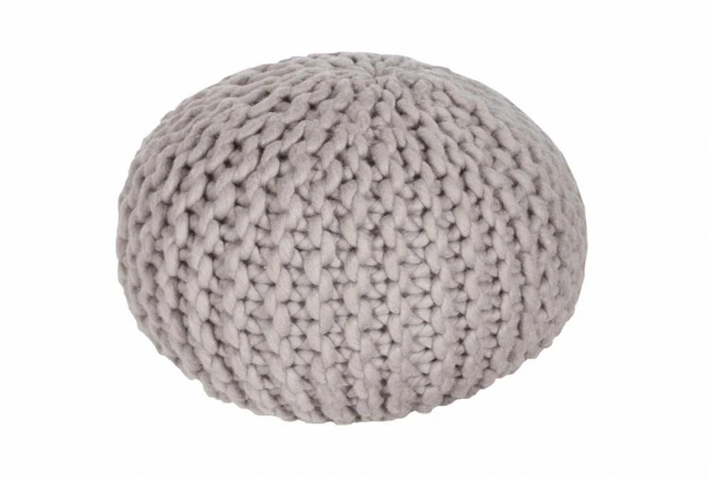 Poufs | Pouf-Cabled Light Grey Decor Poufs