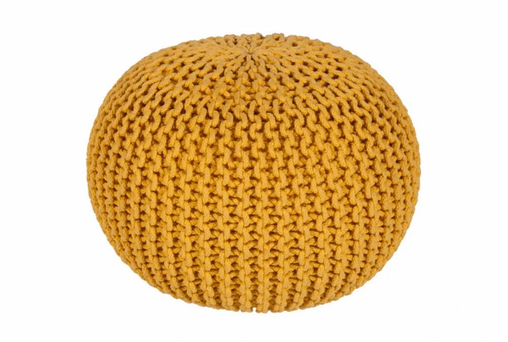 Poufs | Pouf-Cabled Sunflower Decor Poufs