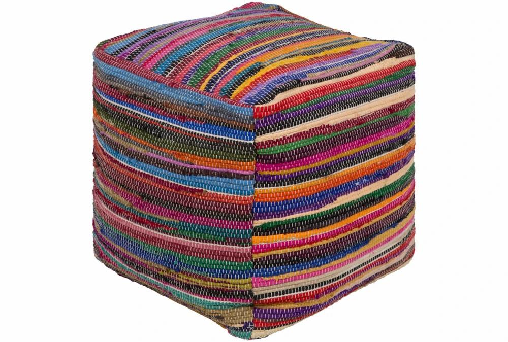 Poufs | Pouf-Courtney Multicolor Stripes Decor Poufs