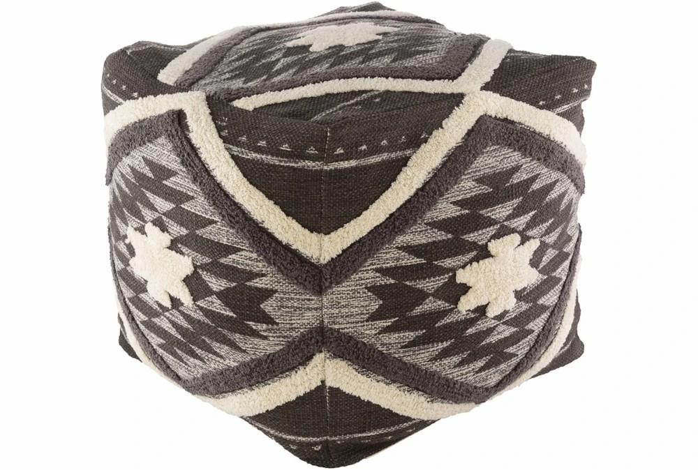 Poufs | Pouf-Dark Brown Aztec Shag Decor Poufs