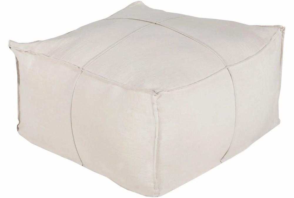 Poufs | Pouf-Ivory Linen Pleated Decor Poufs