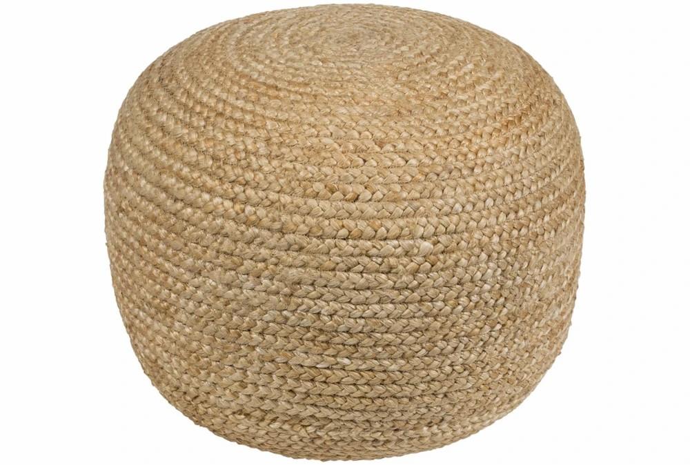 Poufs | Pouf-Khaki Braided Jute Decor Poufs