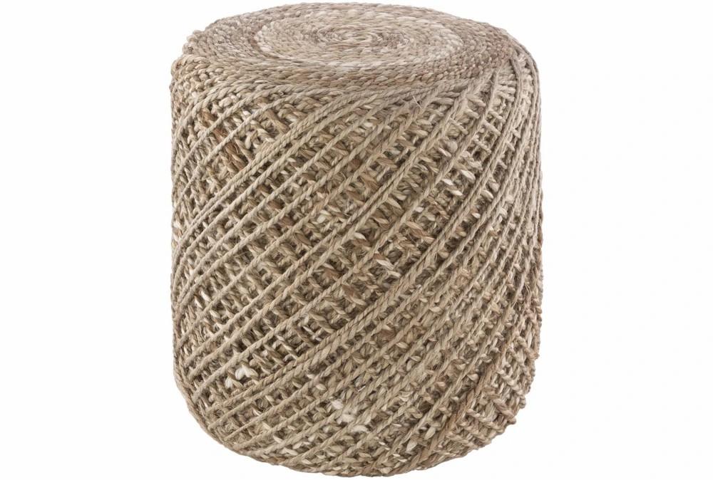 Poufs | Pouf-Khaki Jute Braided Decor Poufs