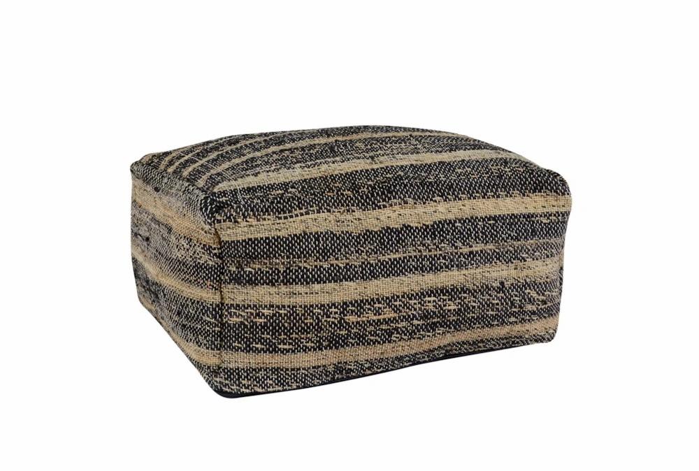 Poufs | Pouf-Natural + Black Stripe 24 X 24 X 12 Decor Poufs